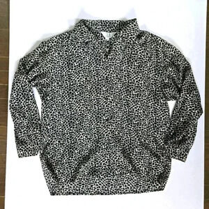 Mens 100% silk shirt blouse SLB Sunny Leigh animal print giraffe sz Large